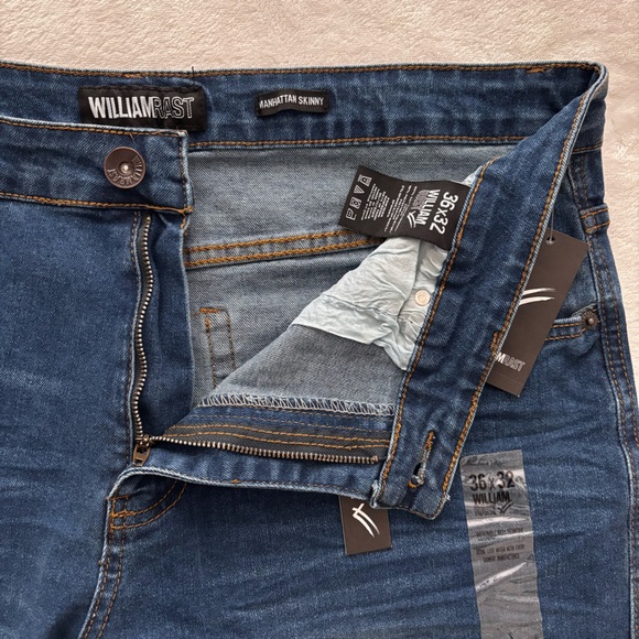 WILLIAM RAST Men's Manhattan Skinny Slim Blue Jeans--NWT--36x32 - Picture 3 of 16